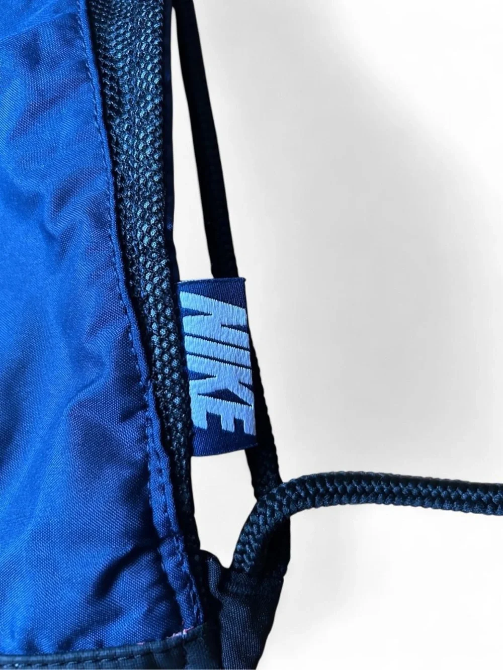 Nike Alpha Adapt Gym Sack Backpack Blue Black Drawstring Mesh Athletic Bag Used